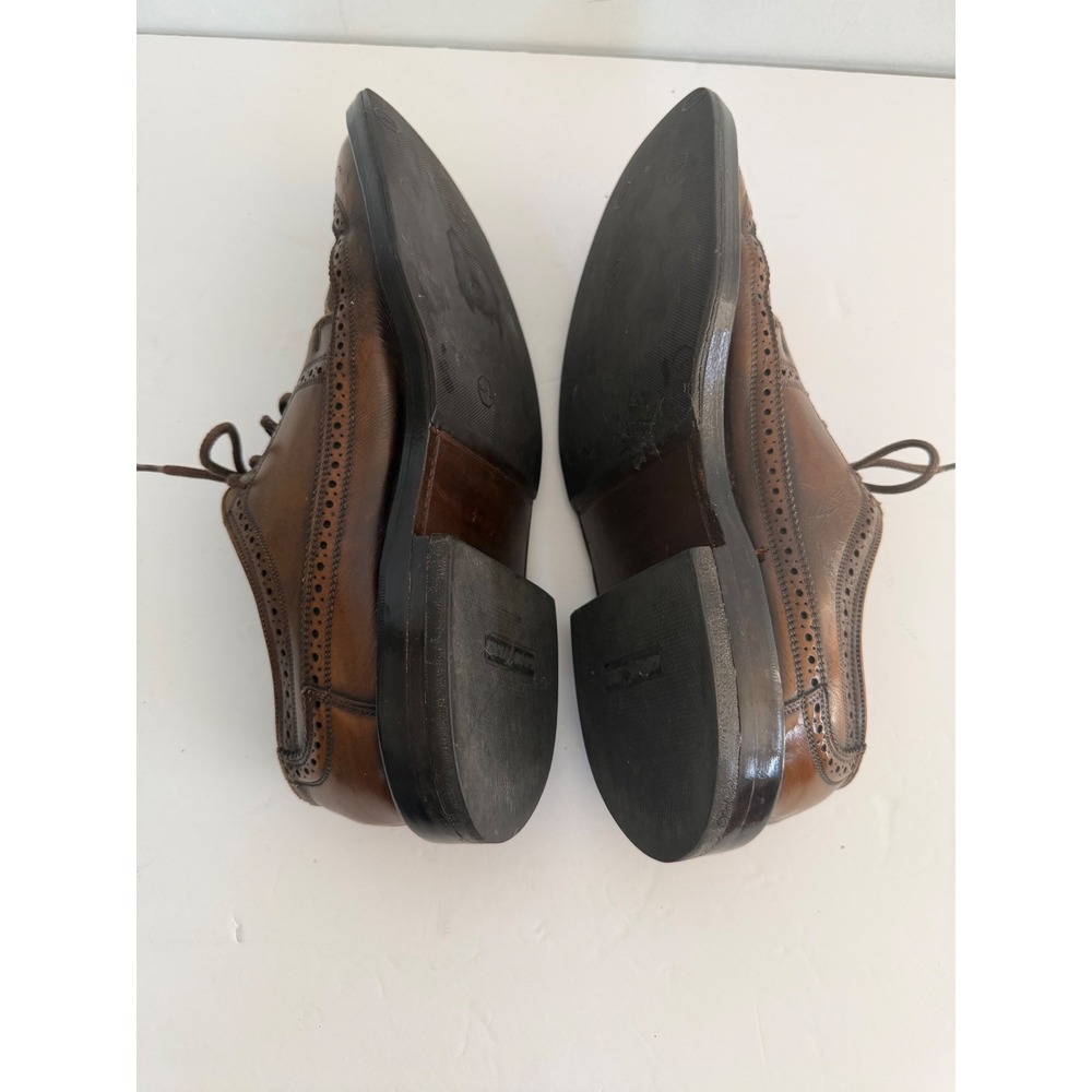 Florsheim Imperial Mens Brown Leather vintage Wingtip Brogue Oxford Dress Shoes - Picture 5 of 10